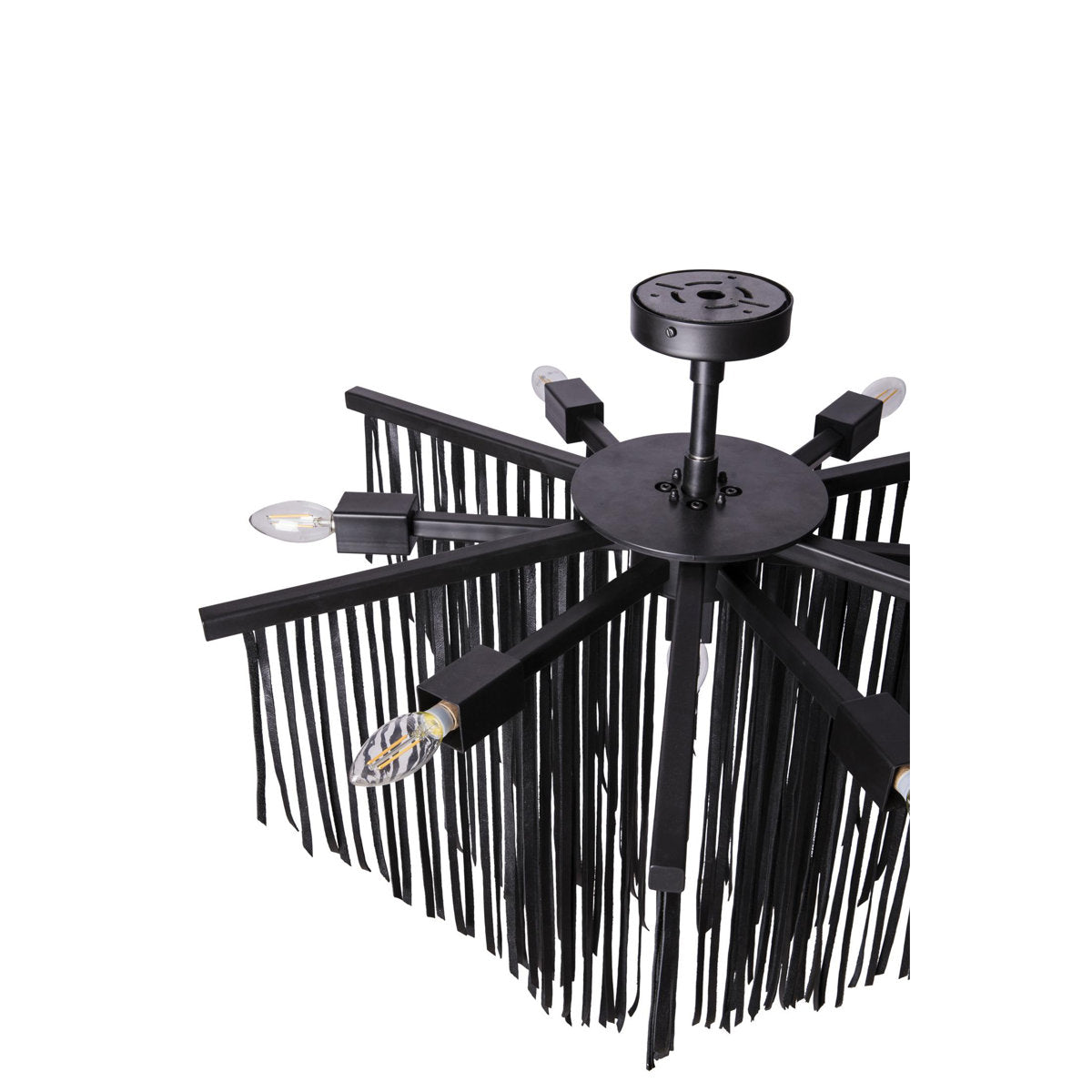 Small Leather Fringe Chandelier