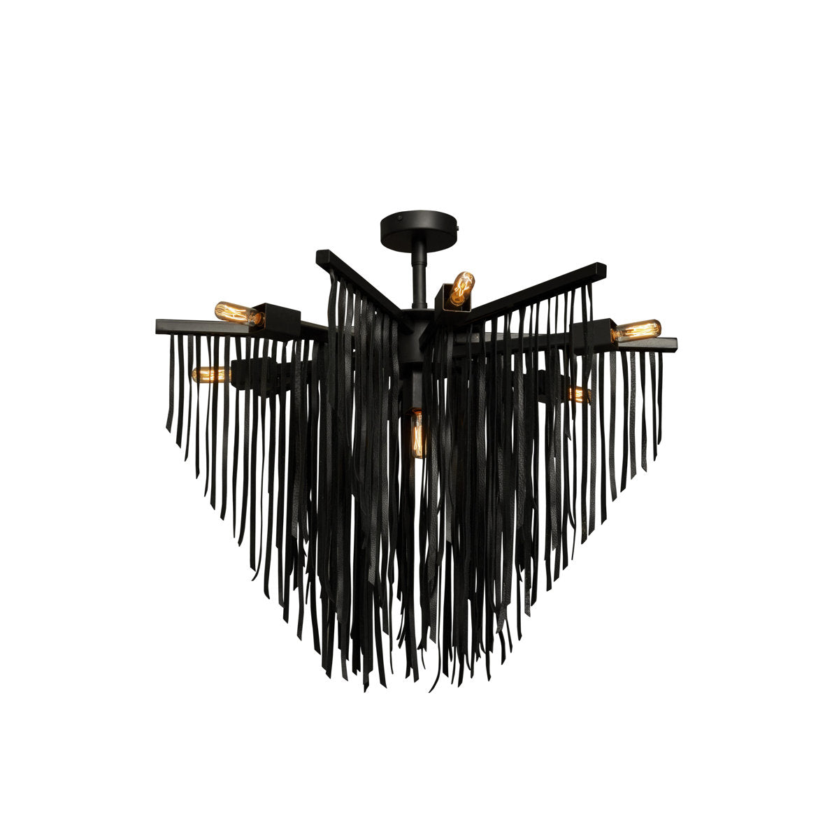 Small Leather Fringe Chandelier