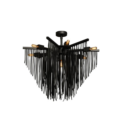 Small Leather Fringe Chandelier