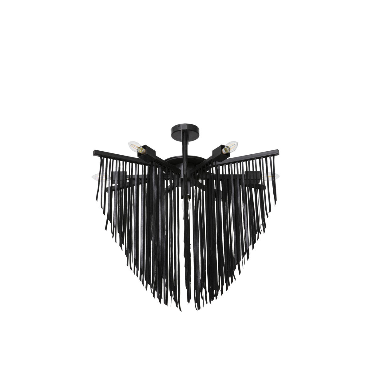 Small Leather Fringe Chandelier