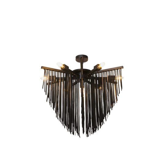 Small Leather Fringe Chandelier