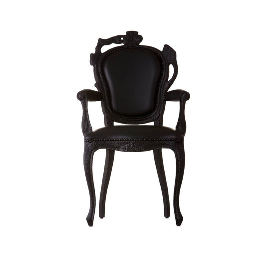 Smoke Leather Arm Chair