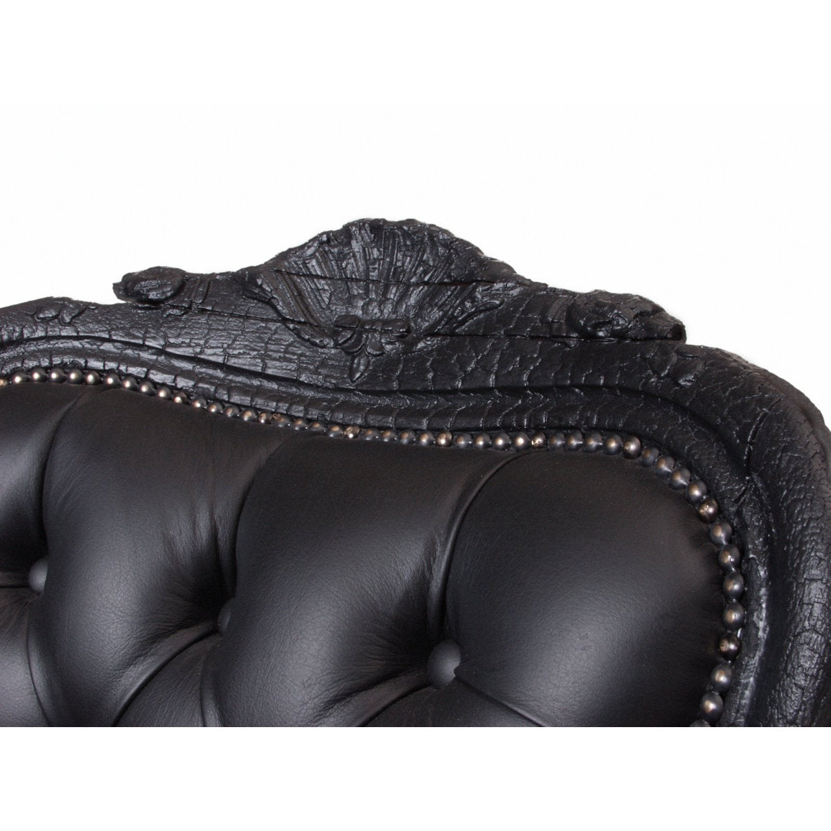 Smoke Leather Armchair Chair with Ottoman