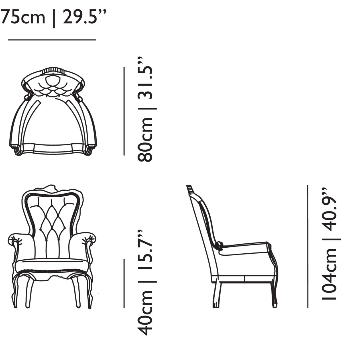 Smoke Leather Armchair Chair with Ottoman