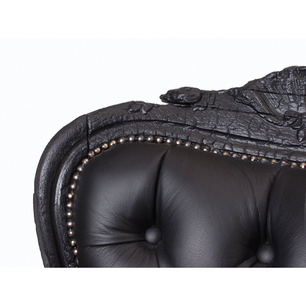 Smoke Leather Armchair Chair with Ottoman