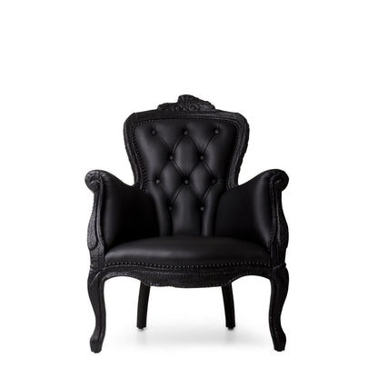 Smoke Leather Armchair Chair with Ottoman