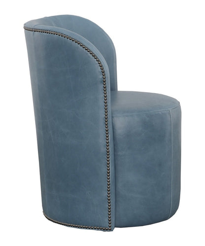 Socrates Leather Barrel Back Dining Chair