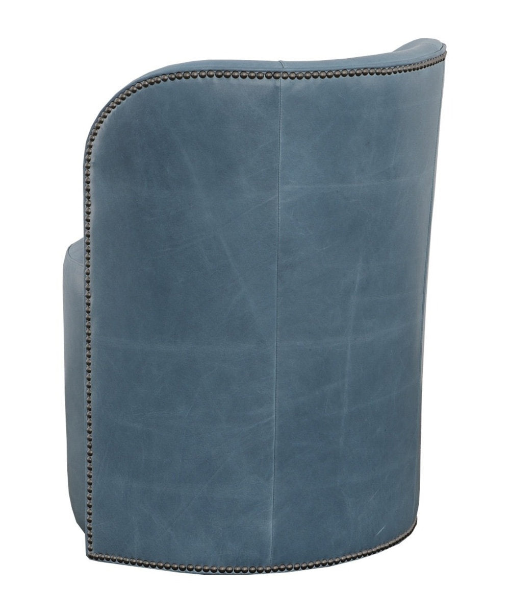 Socrates Leather Barrel Back Dining Chair