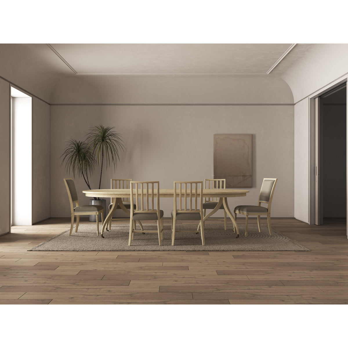 Solar Oval Solid Wood Dining Table