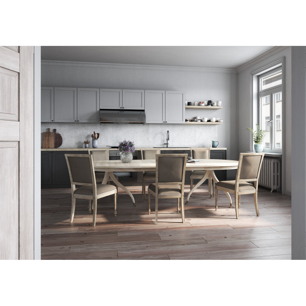Solar Oval Solid Wood Dining Table