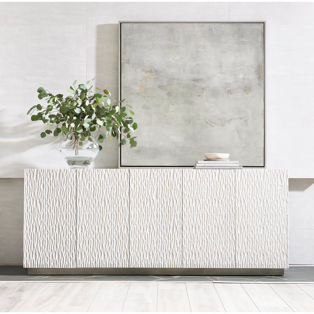 Solaria Entertainment Credenza in Weathered Bone