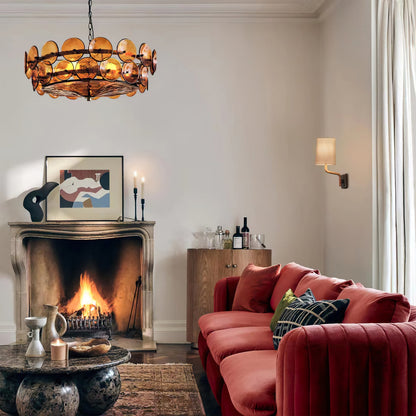 Solaris Disc Glass Chandelier