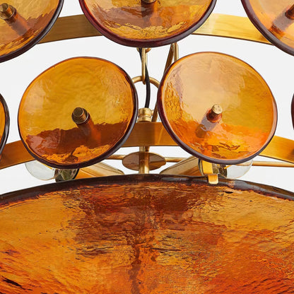 Solaris Disc Glass Chandelier