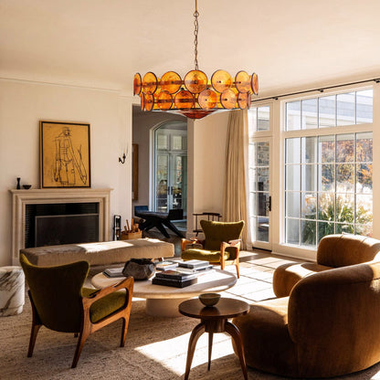 Solaris Disc Glass Chandelier