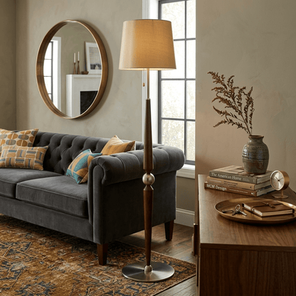 Solenne Sculpted Wood Floor Lamp