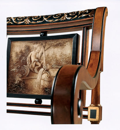 Solid Wood Arm Chair in Brown