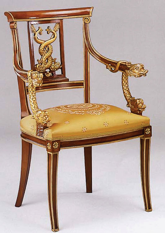 Solid Wood Arm Chair in Brown