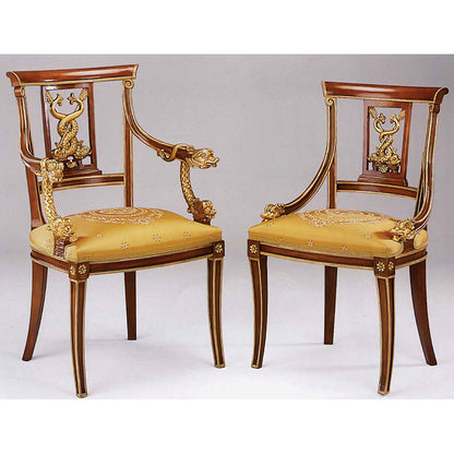 Solid Wood Arm Chair in Brown