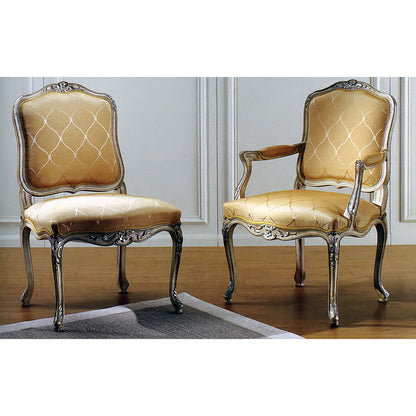 Solid Wood Arm Chair in Gold