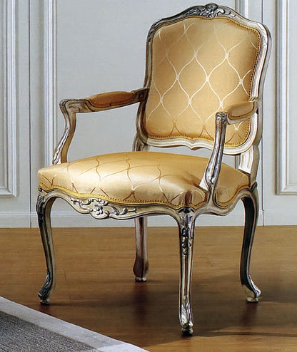 Solid Wood Arm Chair in Gold