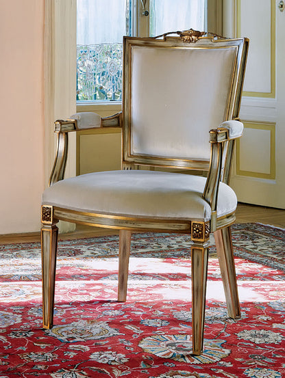 Solid Wood Arm Chair in Gray