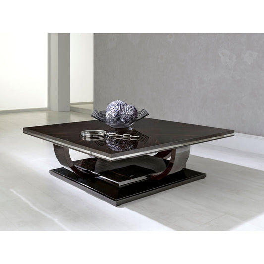 Solid Wood Floor Shelf Coffee Table with Storage