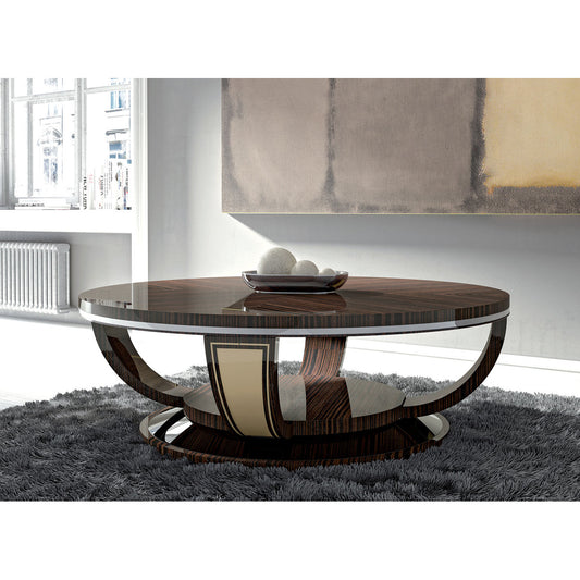 Solid Wood Floor Shelf Coffee Table with Storage