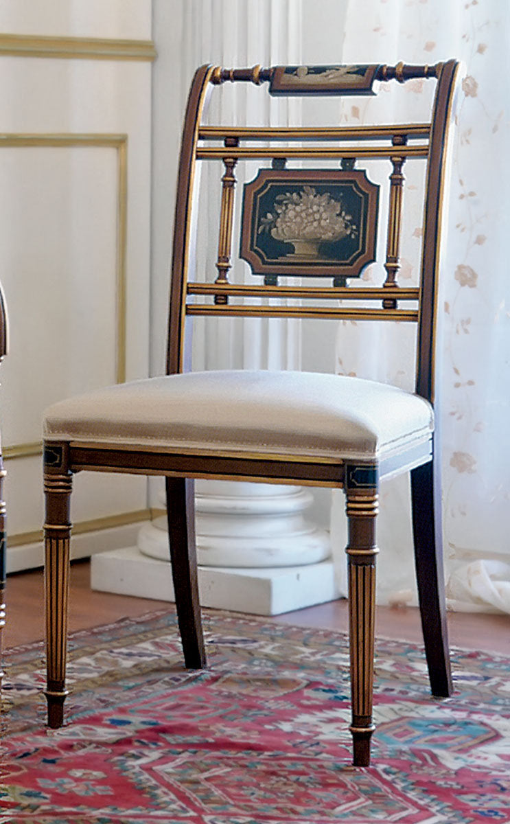 Solid Wood Ladder Back Side Chair in Brown