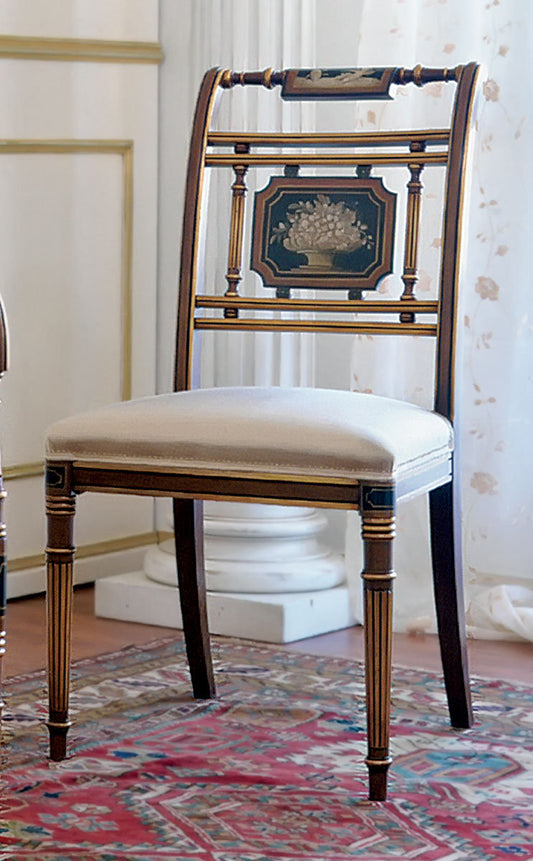 Solid Wood Ladder Back Side Chair in Brown