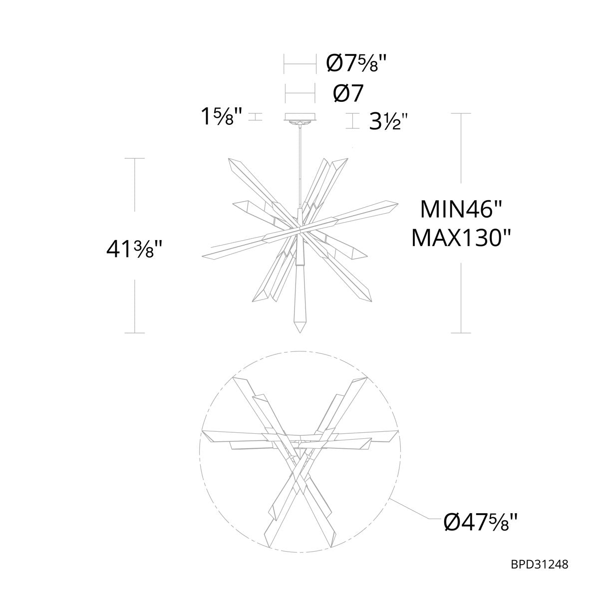 Solitude 12 Light Crystal LED Chandelier