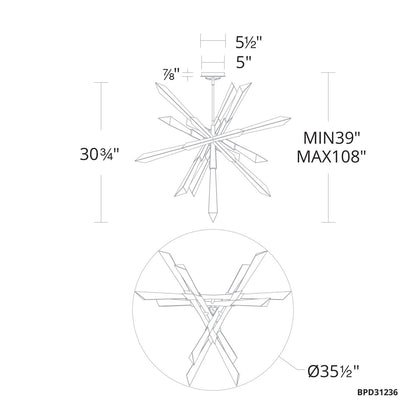 Solitude 1 - Light LED Chandelier