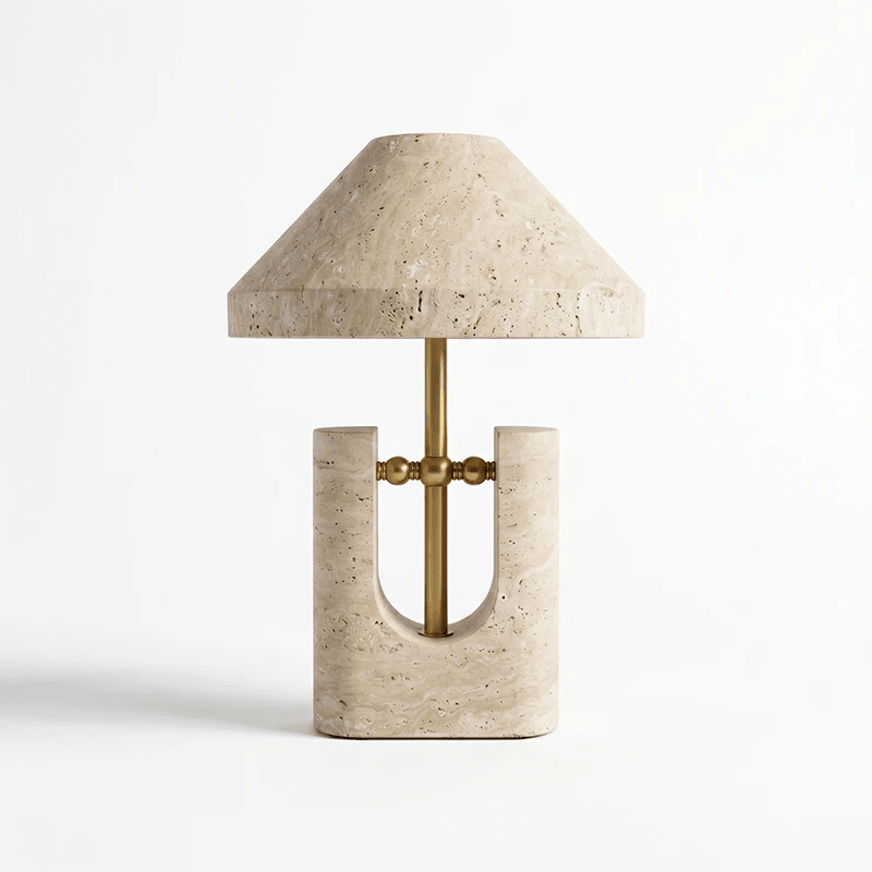 Solvra Yellow Travertine Table Lamp