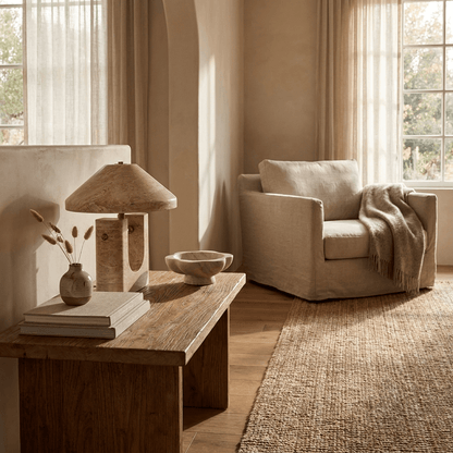Solvra Yellow Travertine Table Lamp
