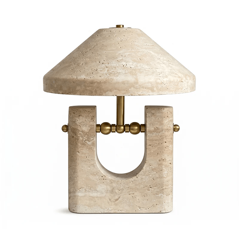 Solvra Yellow Travertine Table Lamp