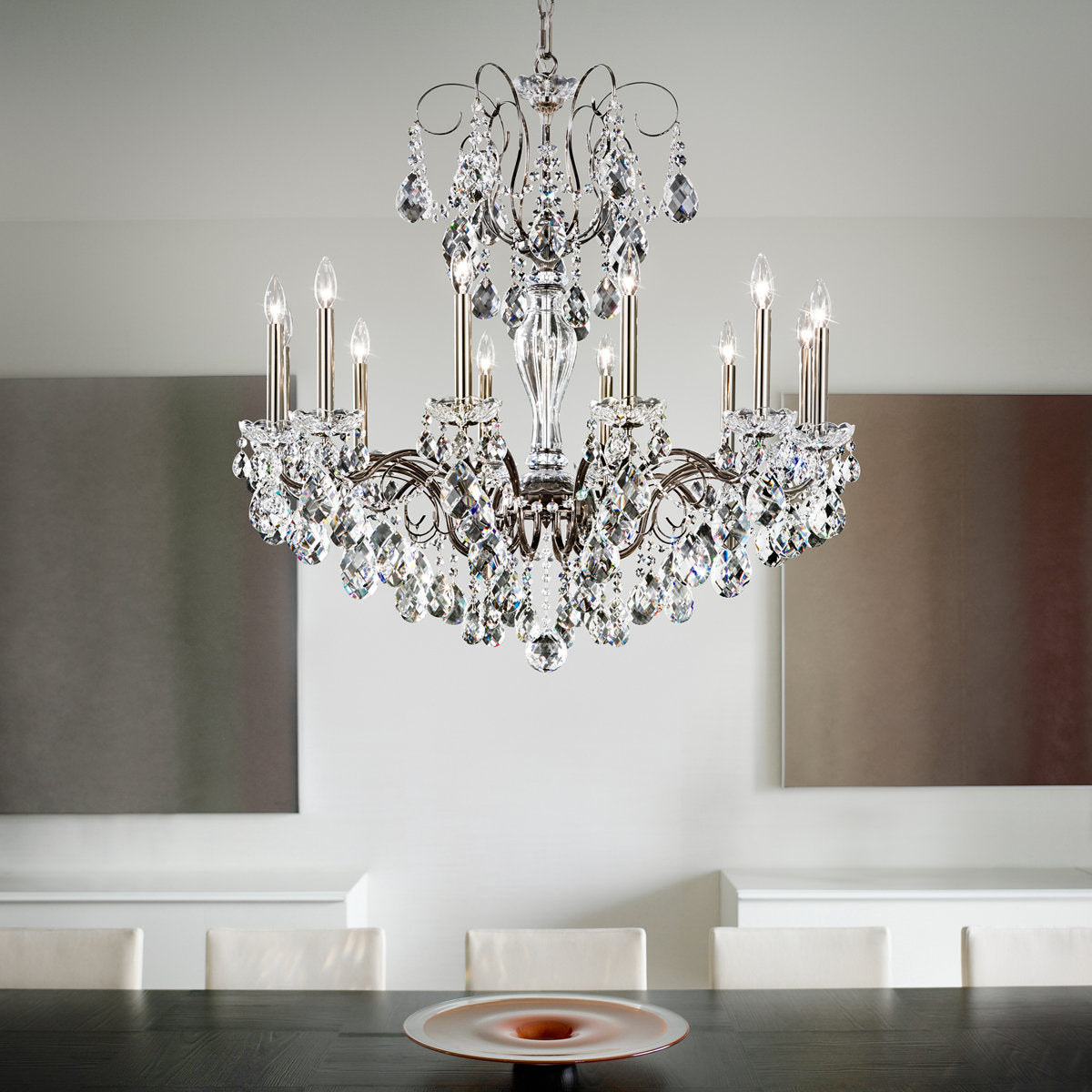 Sonatina 10 Light 25.5in x 29.5in Chandelier in French Gold with Clear Heritage Handcut Crystals