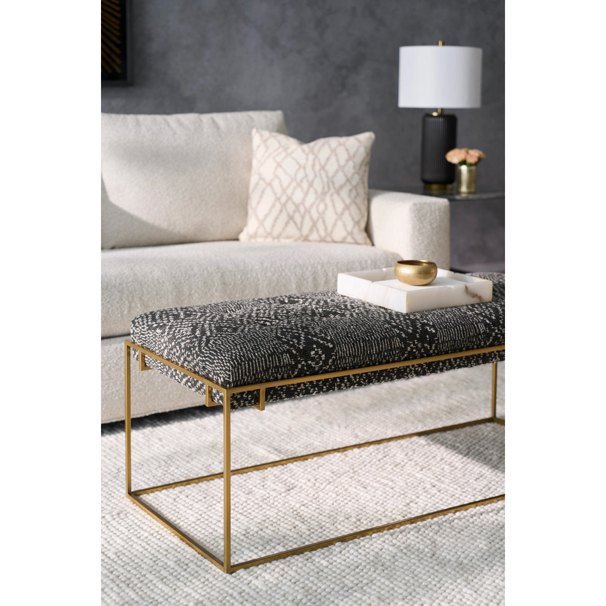 Soren Leather Rectangular Ottoman