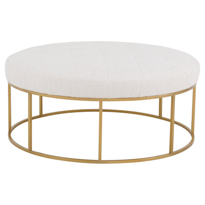 Soren Leather Round Ottoman