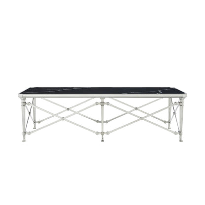 Spencer London Rectangular Nickel Cocktail Table