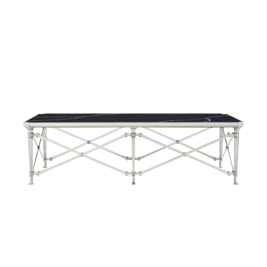 Spencer London Rectangular Nickel Cocktail Table