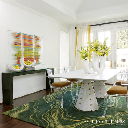 Spheres Rectangle Dining Table-White