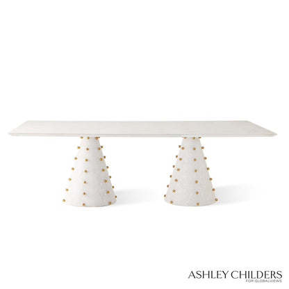 Spheres Rectangle Dining Table-White