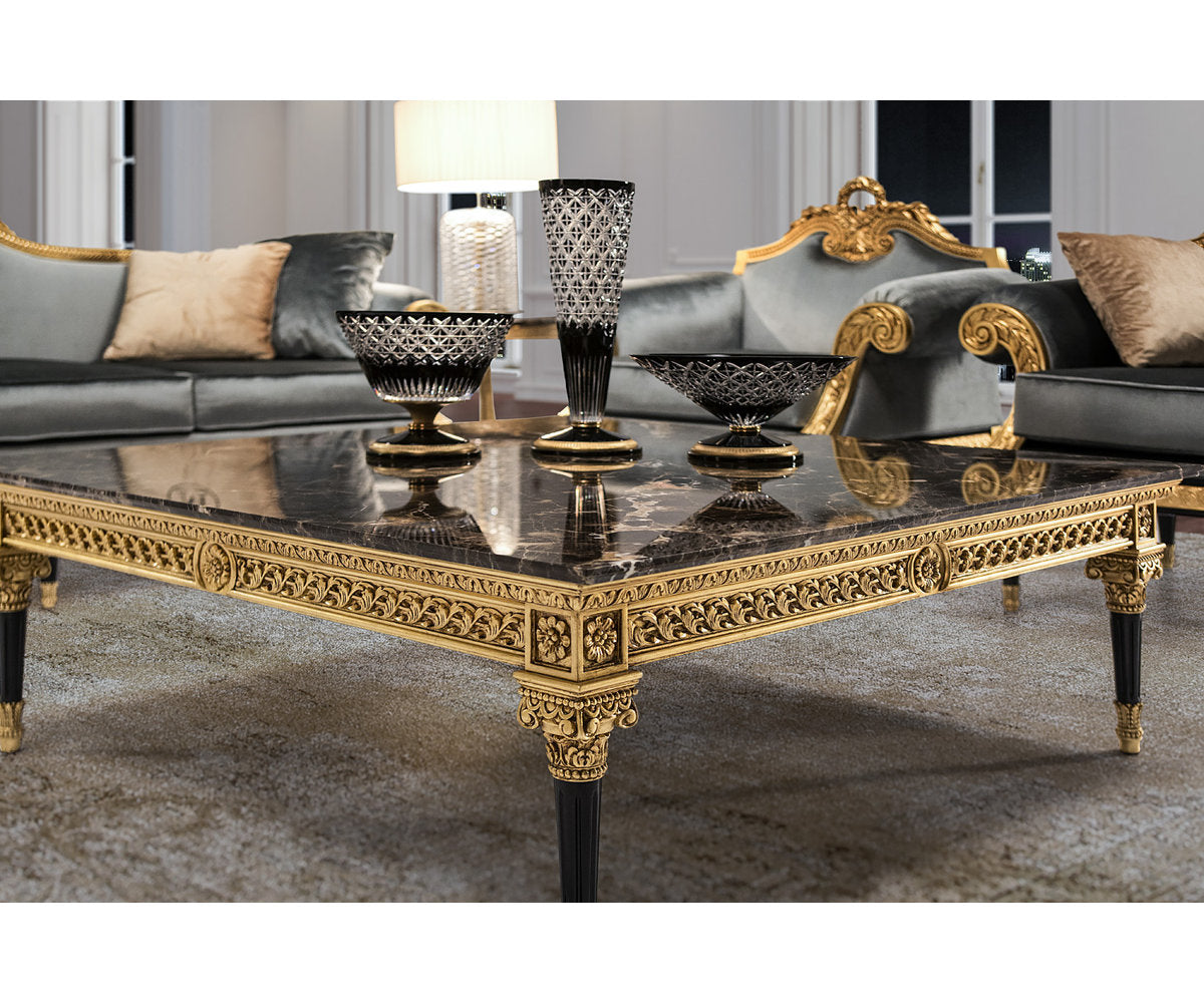 Square Coffee Table / Marble Top