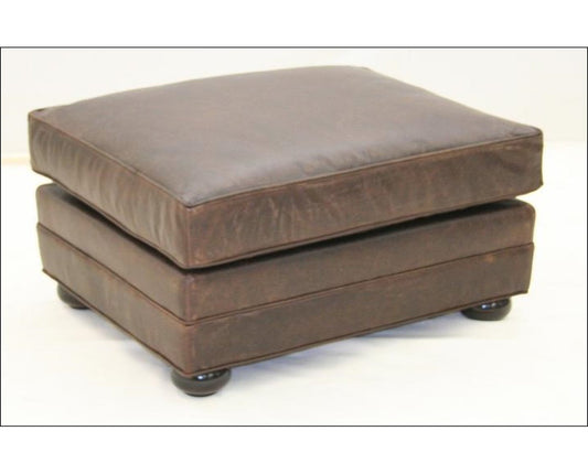 Square Leather Ottoman