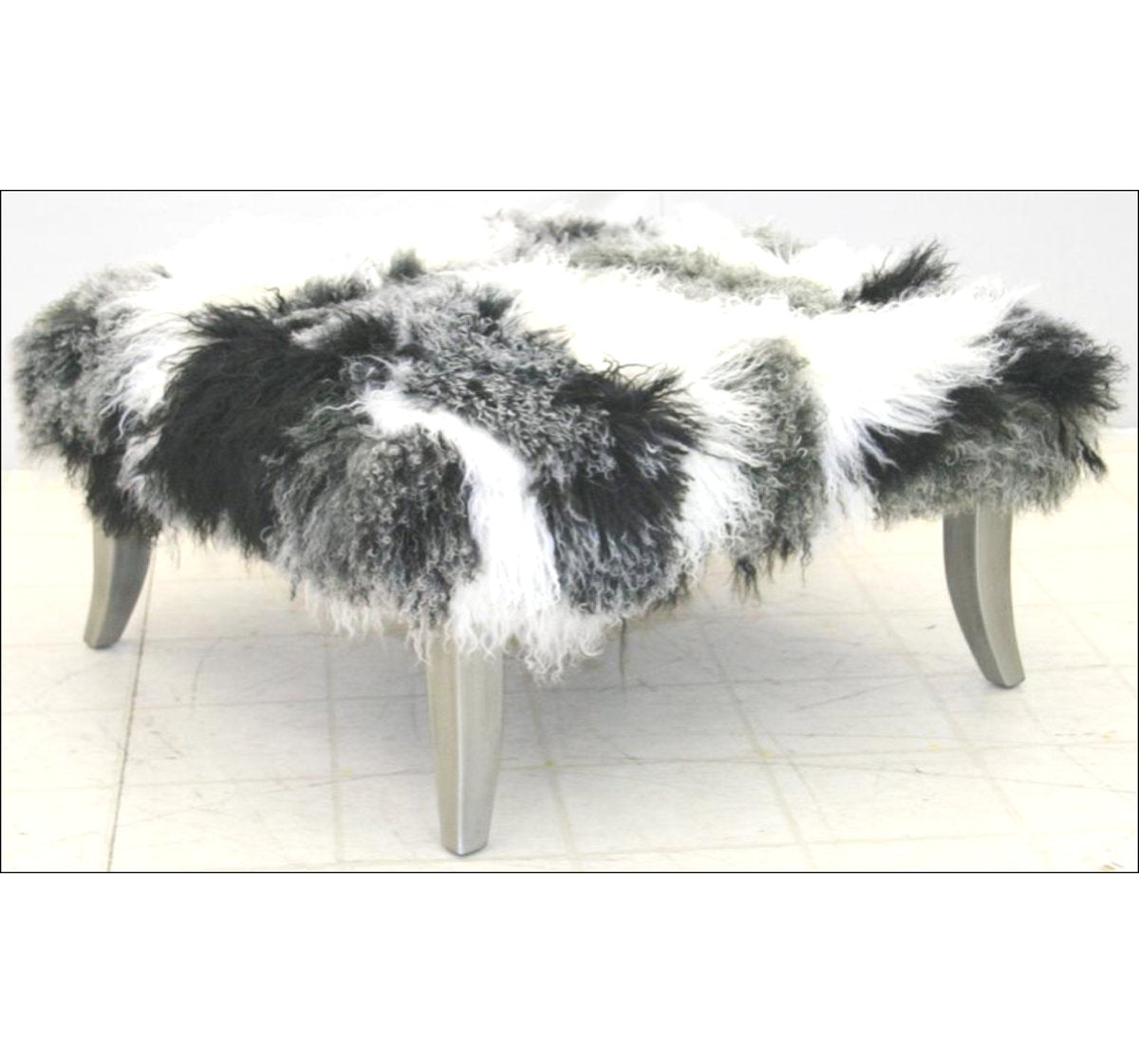 Square Leather Ottoman