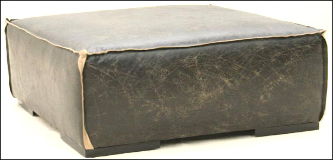 Square Leather Ottoman