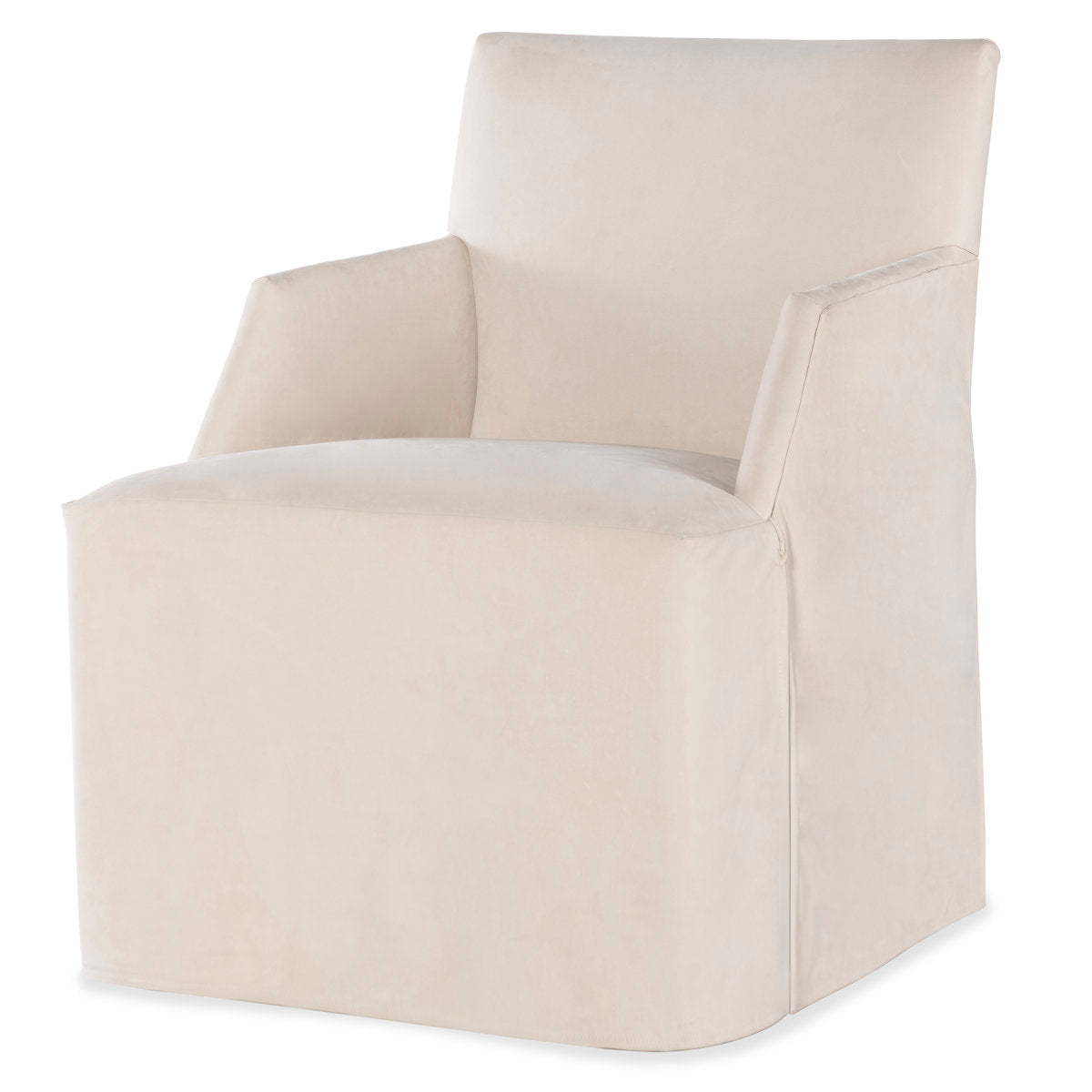 Stefano Skirted Chair - Taupe Suede