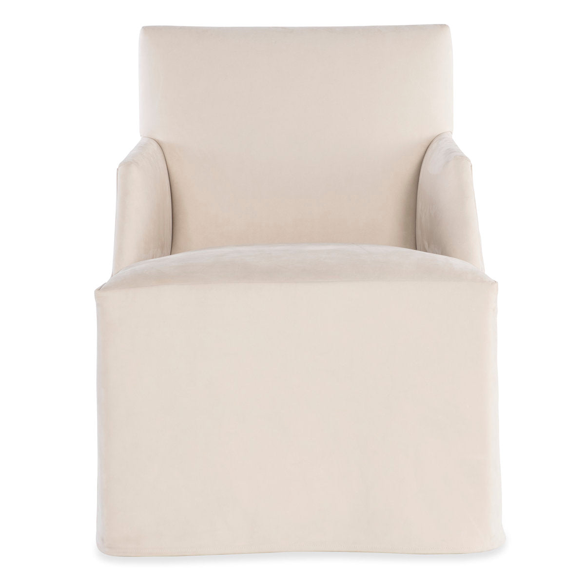 Stefano Skirted Chair - Taupe Suede