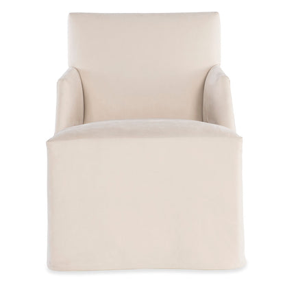 Stefano Skirted Chair - Taupe Suede
