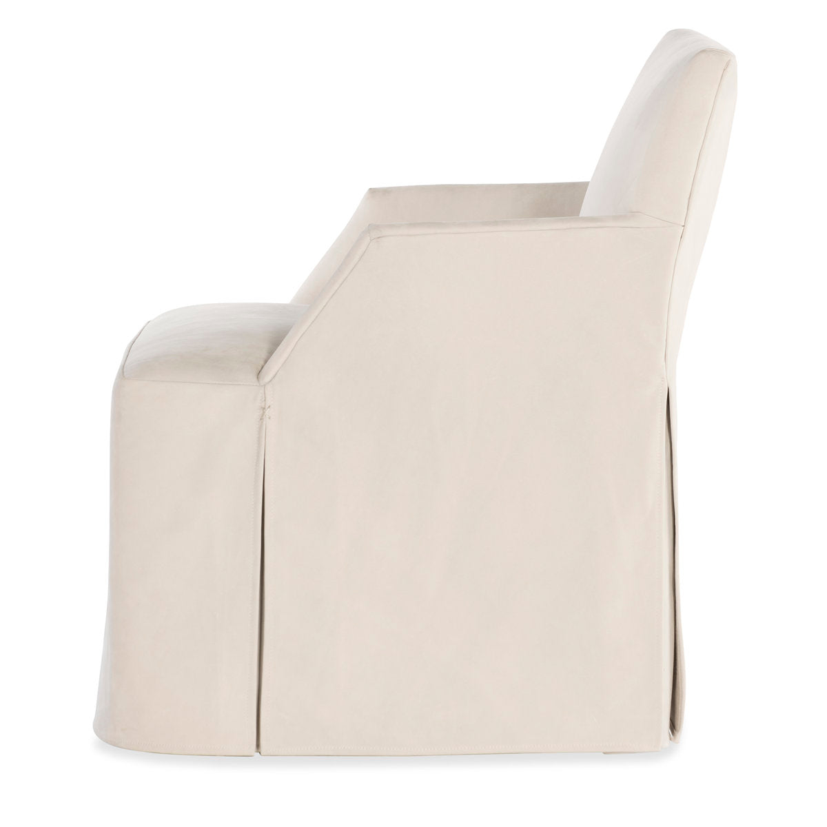 Stefano Skirted Chair - Taupe Suede