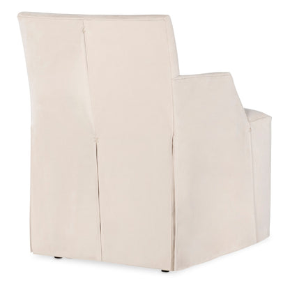 Stefano Skirted Chair - Taupe Suede